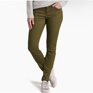 KUHL Kontour Olive Green Mid Rise Outdoors Active Stretch Skinny Jeans Size 8